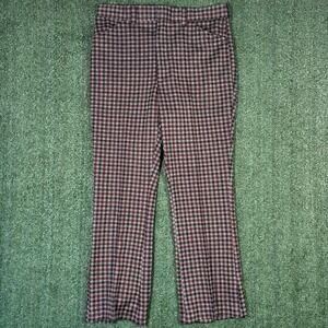 VTG Sears Kings Road Pants Mens 33X28 Long Red Perma-Prest Flair Bellbottom 60s